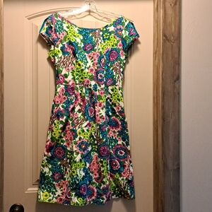 People Tree 100% organic cotton dress, size 10, bright floral